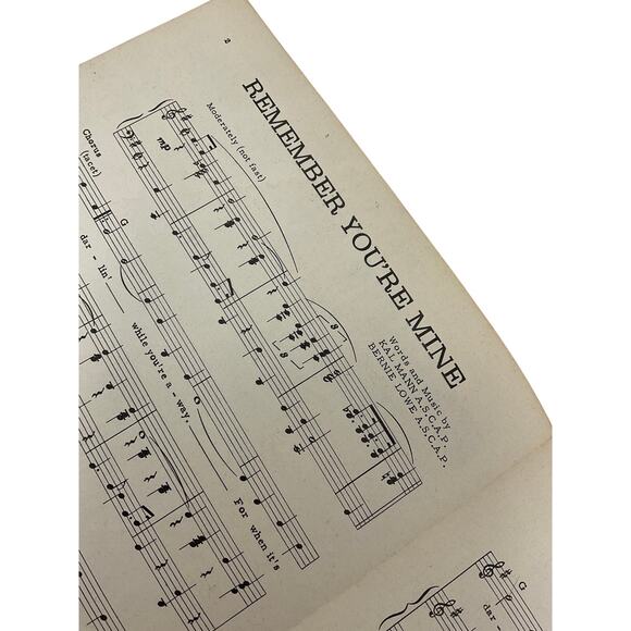 Remember Youre Mine Sheet Music 1957 Pat Boone Kal Mann Bernie Lowe - Picture 4 of 6
